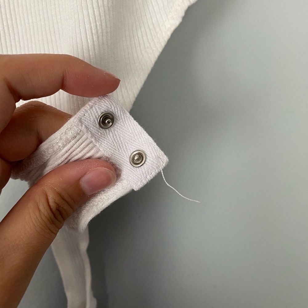 Windsor White Ribbed Bodysuit Adjustable Straps - Picture 3 of 6